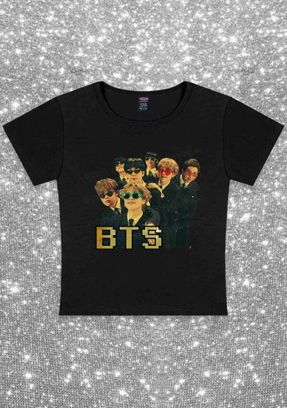 Vintage Bangtan Boys Kpop Y2K Baby Tee Cherrykitten