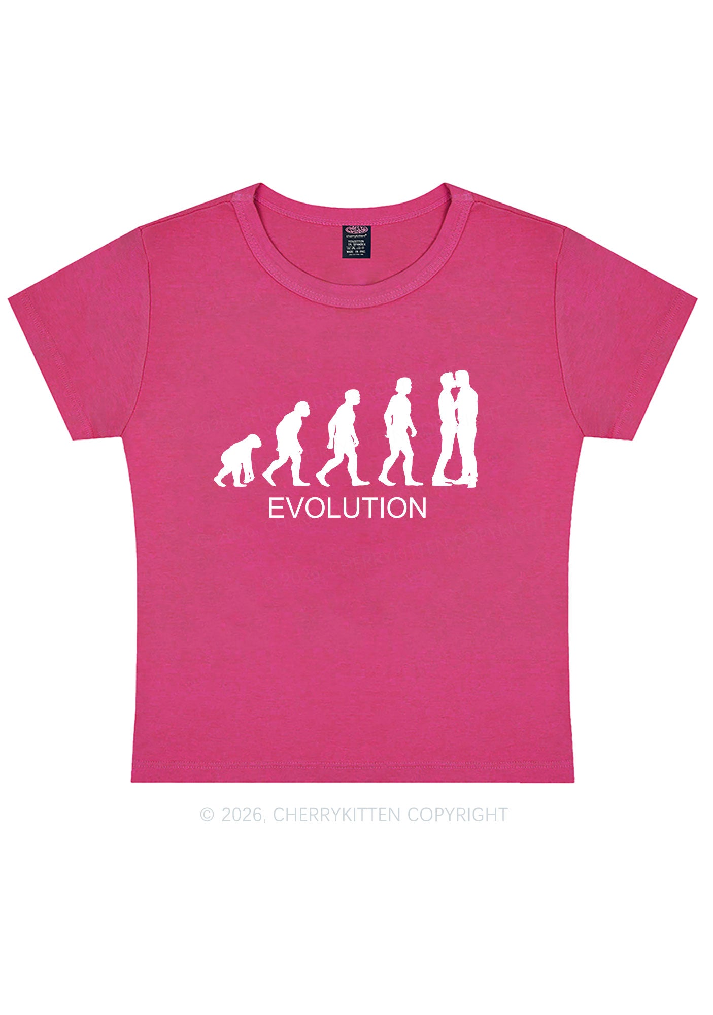 Gay Evolution Pride Y2K Baby Tee Cherrykitten