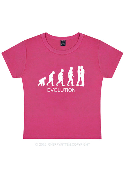 Gay Evolution Pride Y2K Baby Tee Cherrykitten