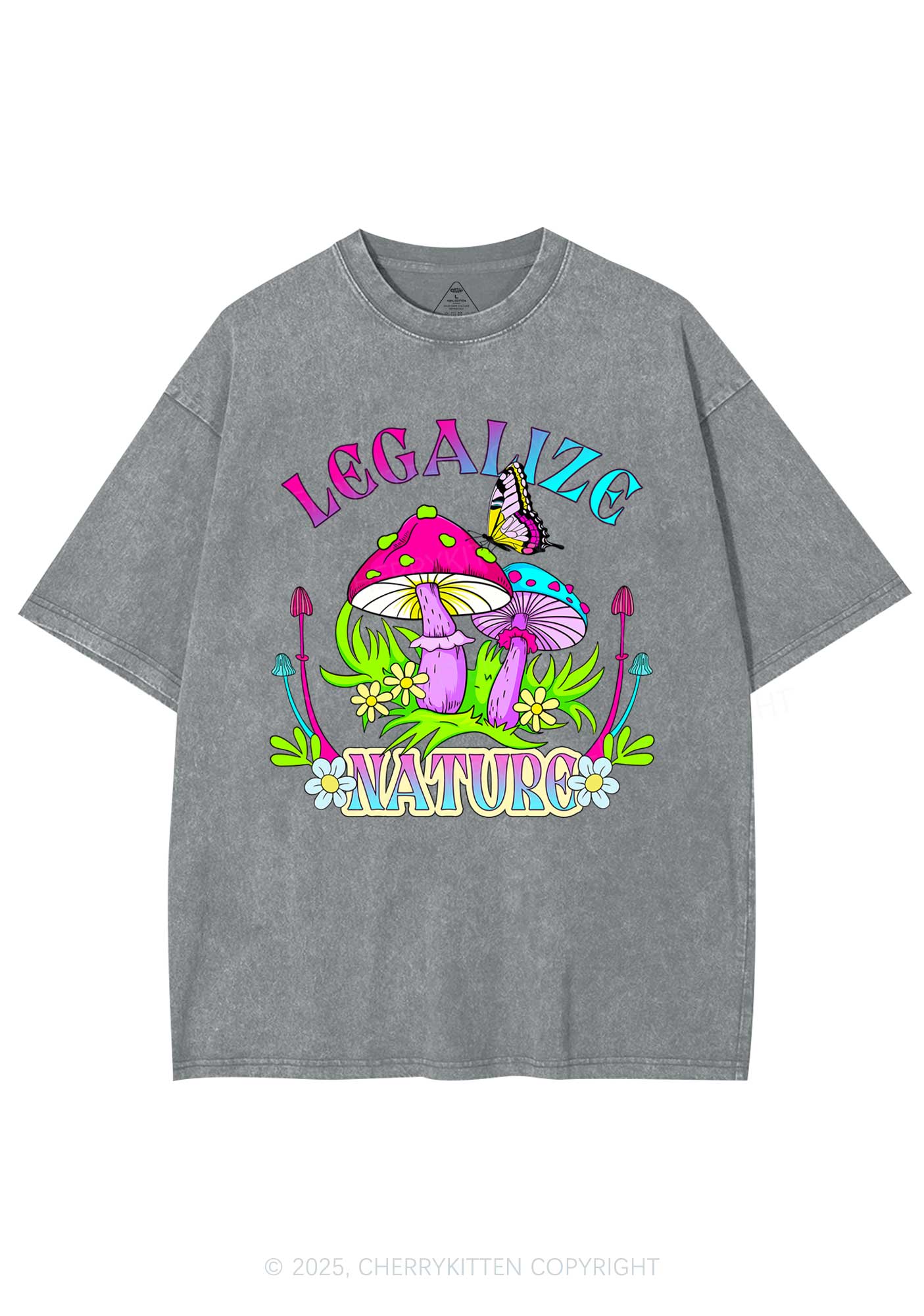Legalize Nature Shrooms Y2K Shirts Washed Tee Cherrykitten