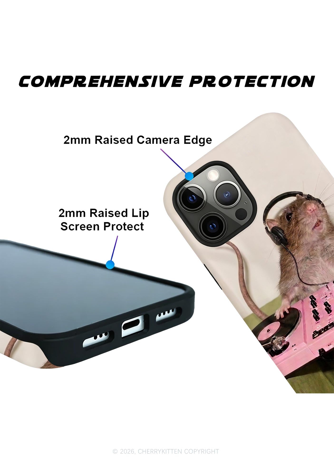 Dj Rat Pink Turntable Y2K Phone Case Cherrykitten