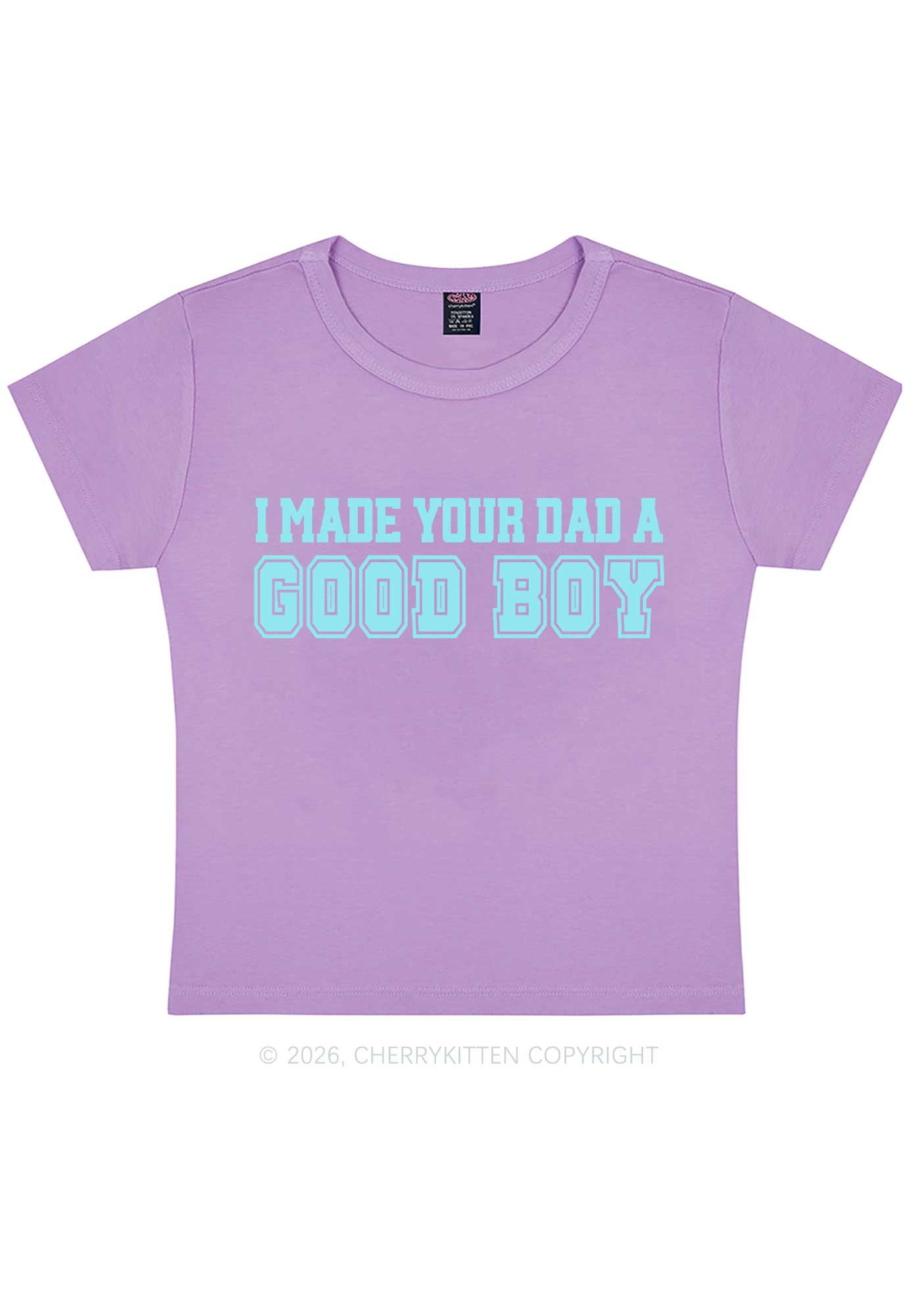 Made Your Dad A Good Boy Y2K Baby Tee Cherrykitten