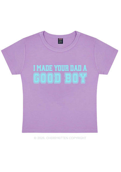 Made Your Dad A Good Boy Y2K Baby Tee Cherrykitten