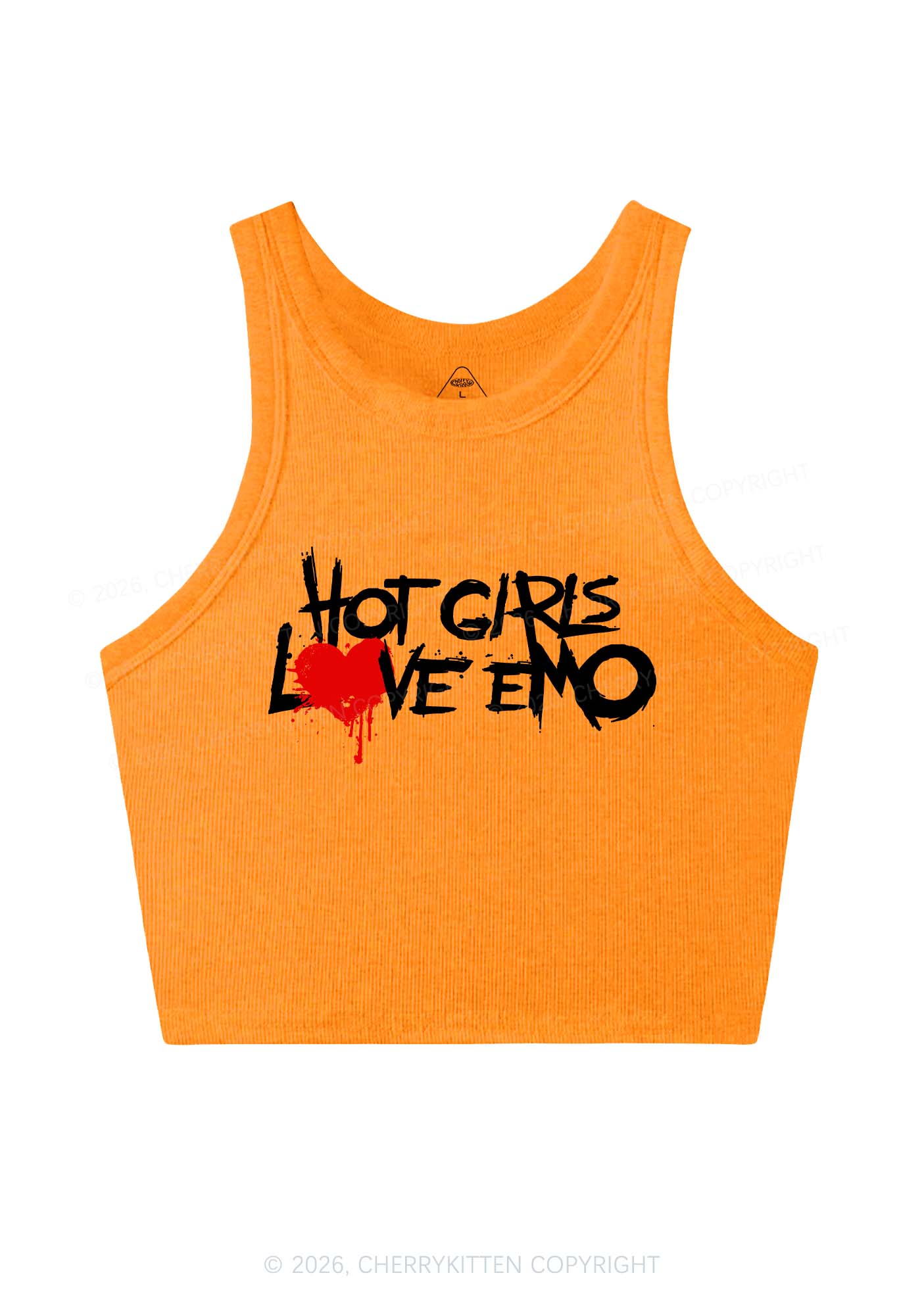Hot Girls Love Emo Y2K Crop Tank Top Cherrykitten