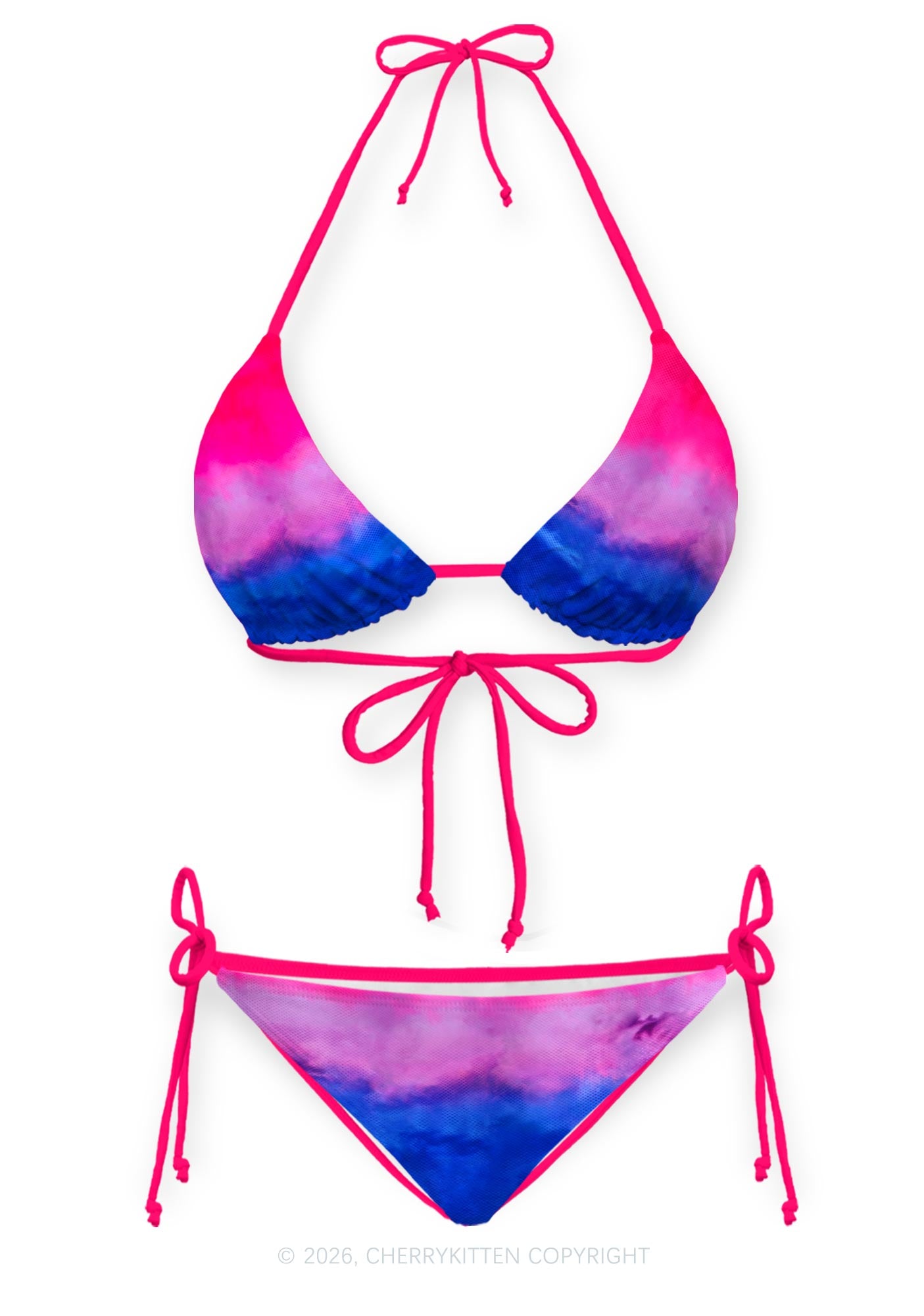 Bisexual Flag Pride Y2K Print Bikini Set Cherrykitten