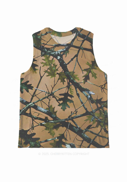 Branches Camouflage Y2K Mesh Muscle Tank Cherrykitten