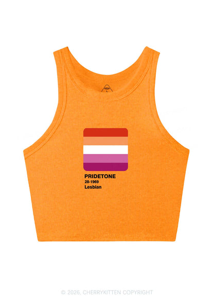 Pridetone Lesbian Pride Y2K Crop Tank Top Cherrykitten