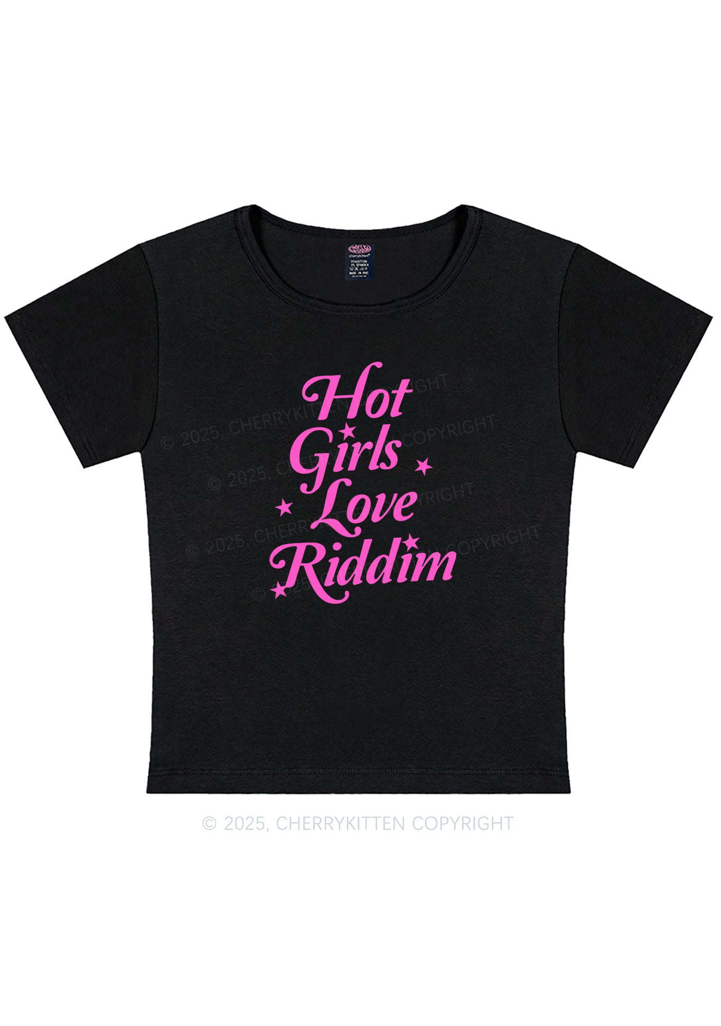 Hot Girls Love Riddim Y2K Baby Tee Cherrykitten