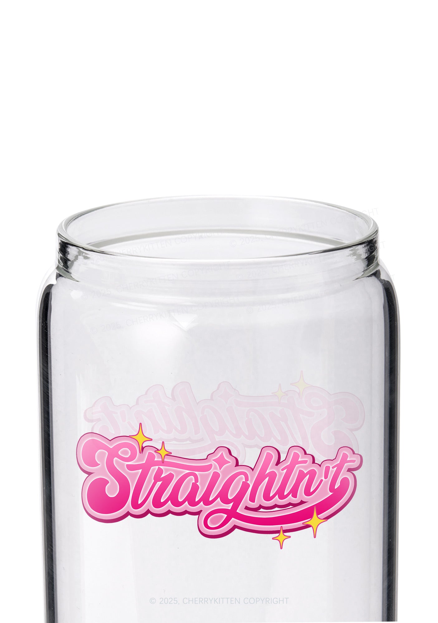 Straightnt Pride Y2K Printed Glass Cup Cherrykitten