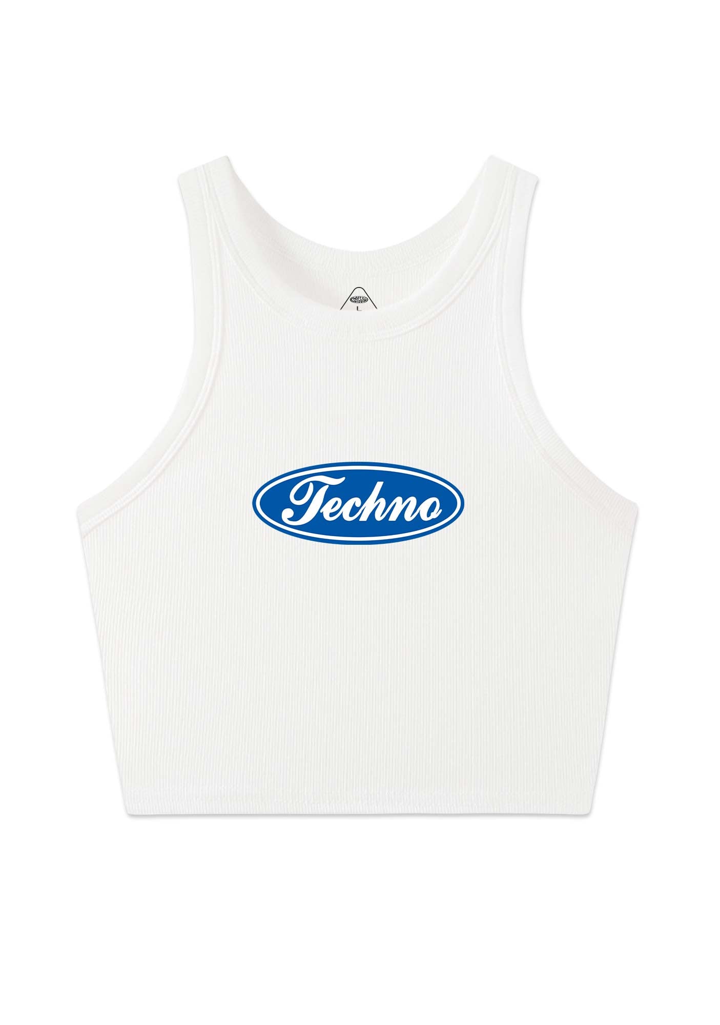 Oval Techno Y2K Crop Tank Top Cherrykitten