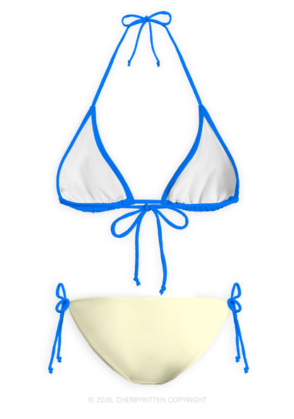 Pale Yellow Sexsi Y2K Print Bikini Set Cherrykitten