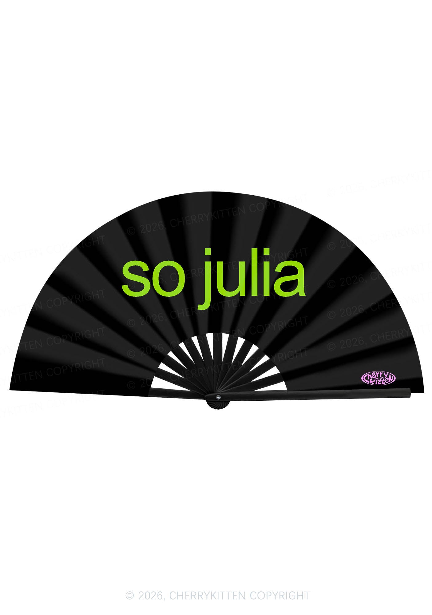 Black So Julia Y2K Rave Hand Fan Cherrykitten