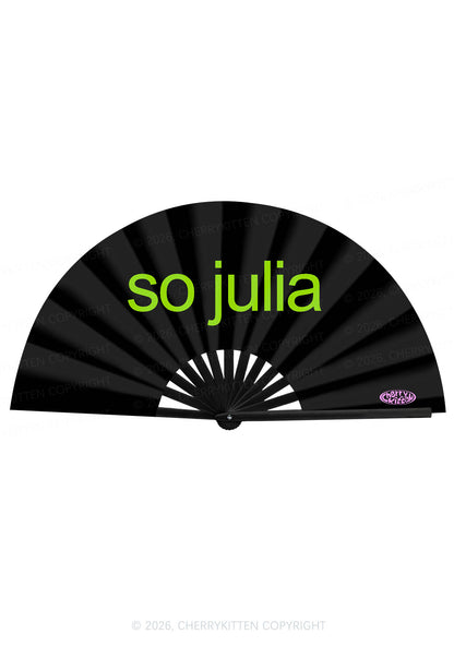 Black So Julia Y2K Rave Hand Fan Cherrykitten