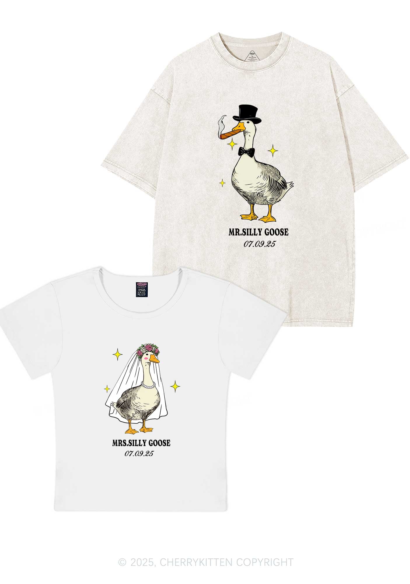 Mr Silly Goose Y2K Valentine's Day Couple Shirt Cherrykitten