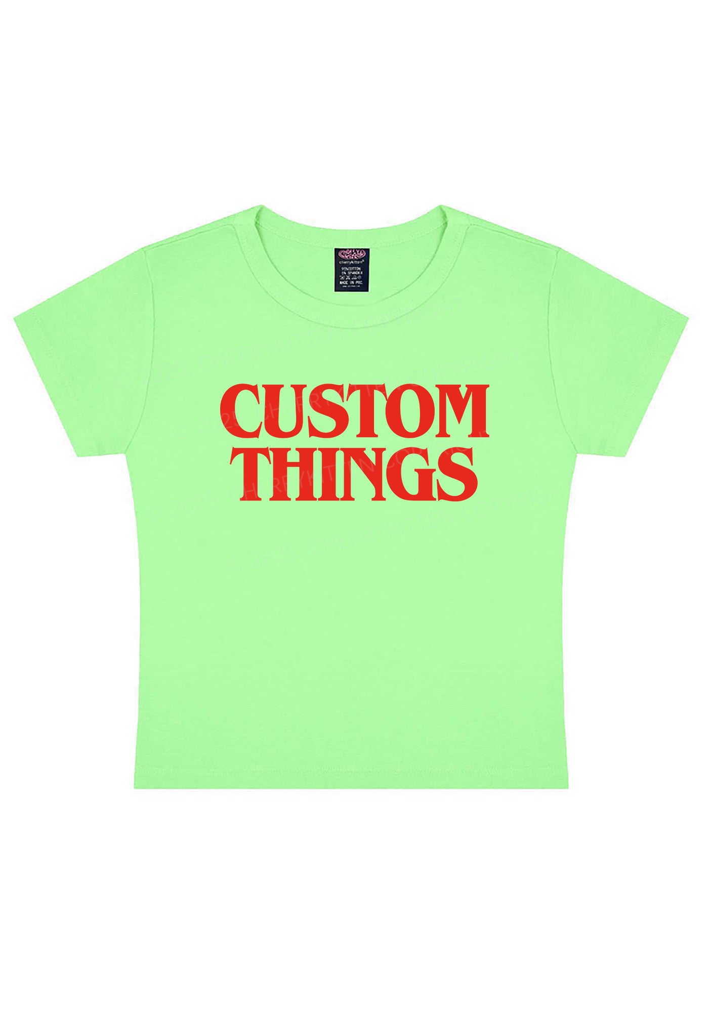 Custom Things Y2K Baby Tee Cherrykitten