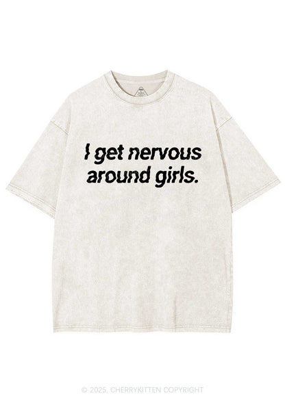 Get Nervous Around Girls Y2K Shirts Washed Tee Cherrykitten