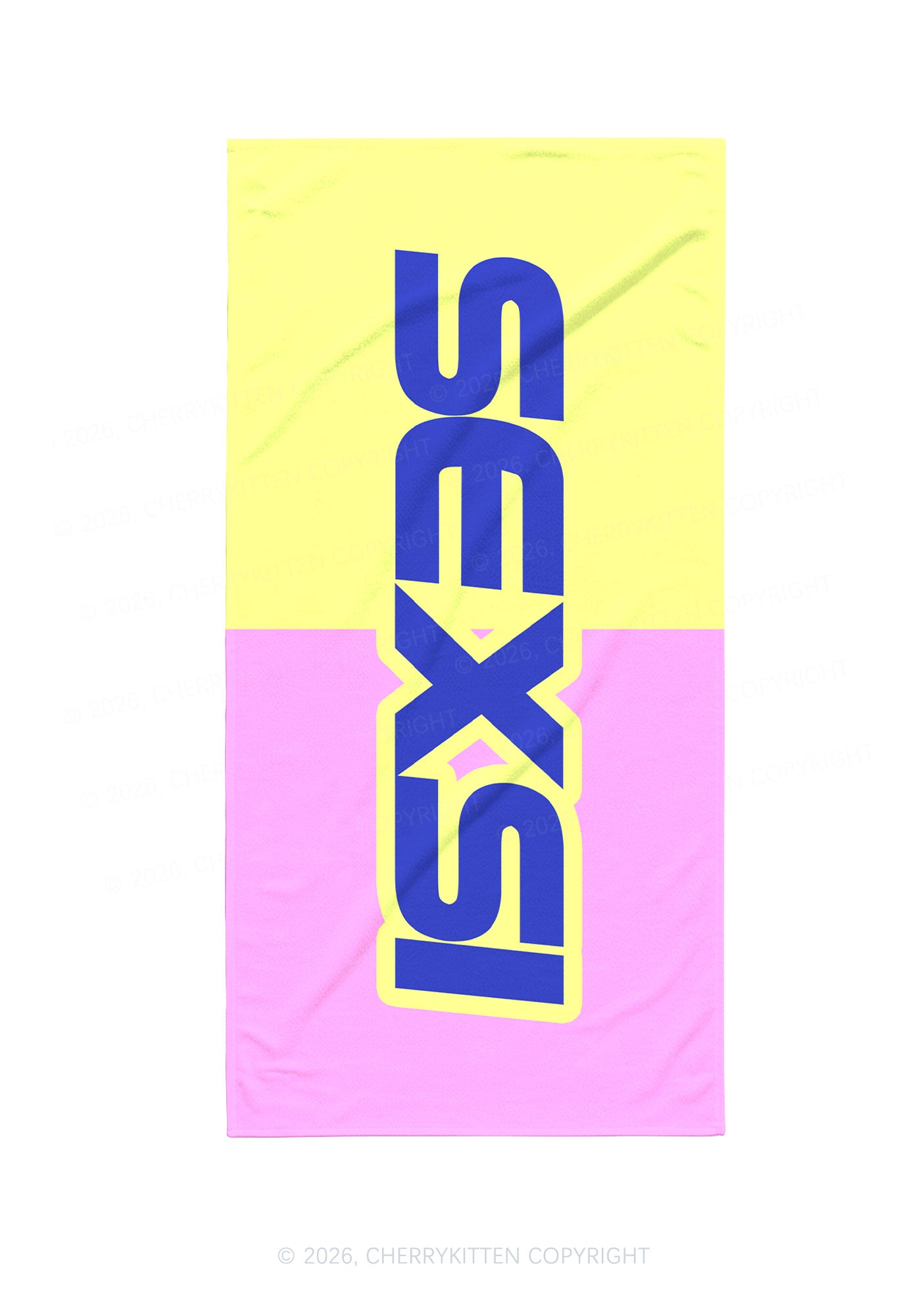 Purple Sexsi Slogan Y2K Beach Towel Cherrykitten