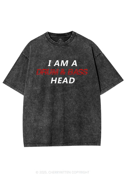 Drum Bass Head Y2K Shirts Washed Tee Cherrykitten