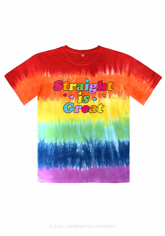 Straight Is Great Pride Y2K Tie Dye Shirts Cherrykitten