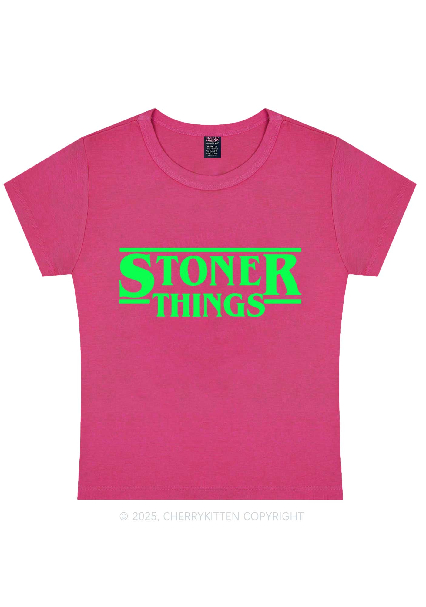 Stoner Things Y2K Baby Tee Cherrykitten