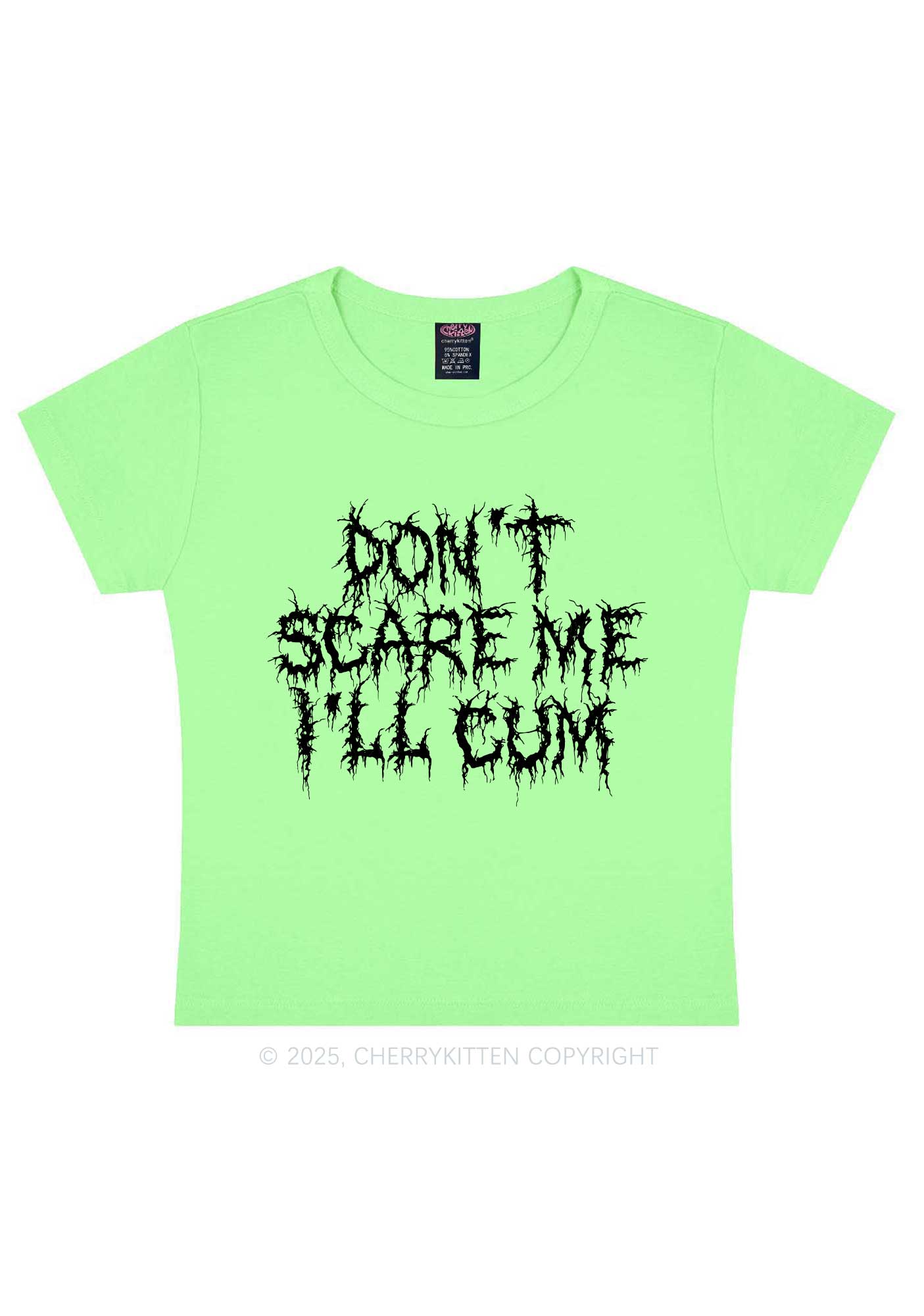 Halloween Dont Scare Me Cum Y2K Baby Tee Cherrykitten