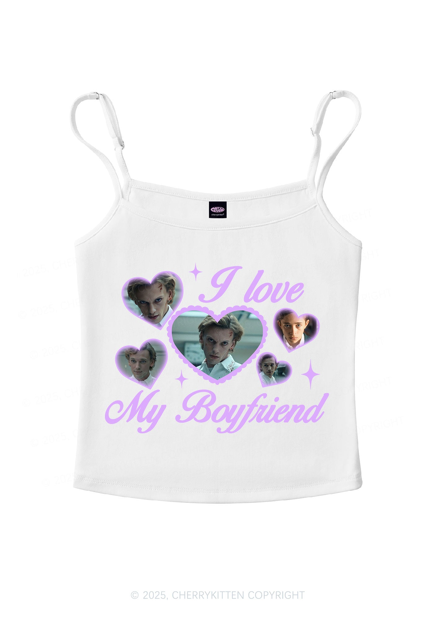 Love My Boyfriend Number One Y2K Spaghetti Strap Cami Cherrykitten