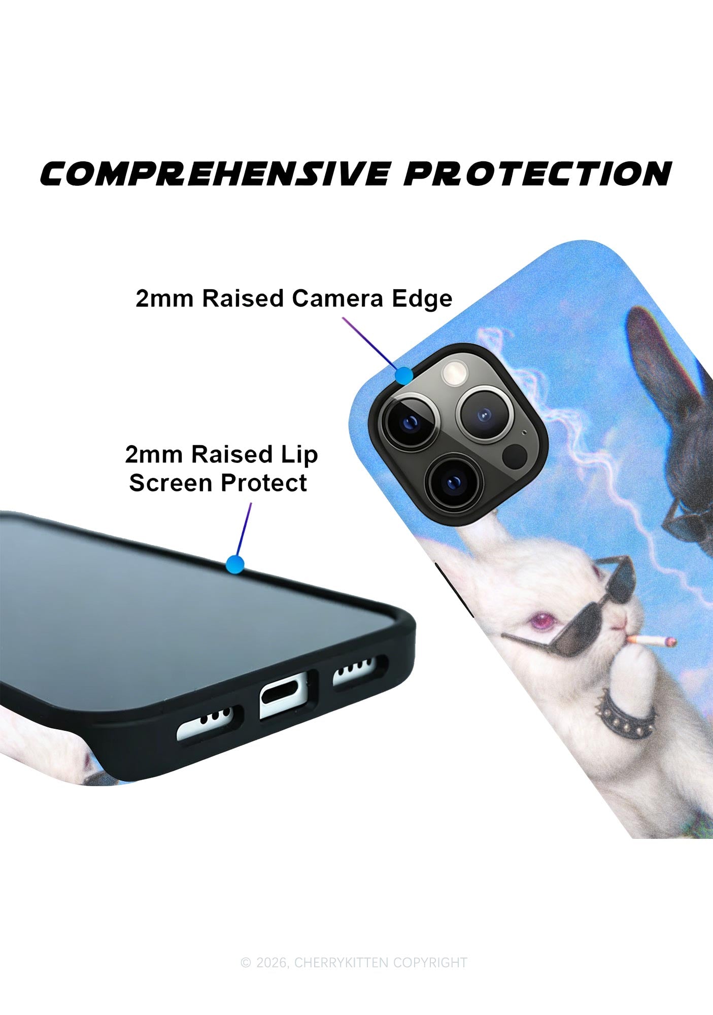 Smoking Punk Bunny Y2K Phone Case Cherrykitten