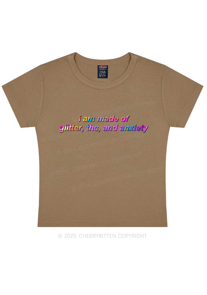 Made Of Glitter And Anxiety Y2K Baby Tee Cherrykitten