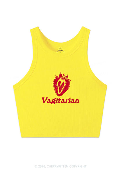 Vagitarian Strawberry Pride Y2K Crop Tank Top Cherrykitten