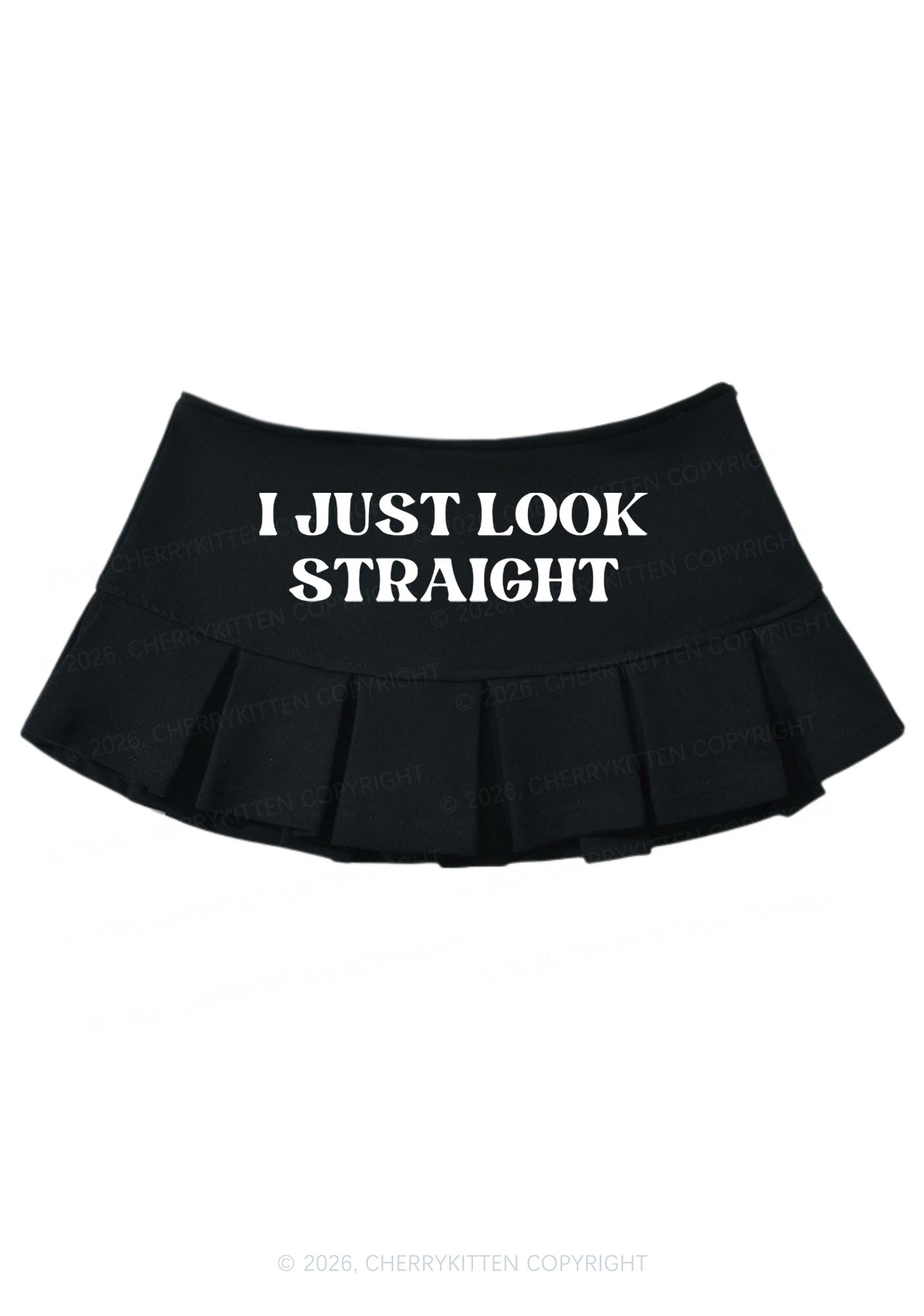 I Just Look Straight Pride Y2K Mini Pleated Skirts Cherrykitten