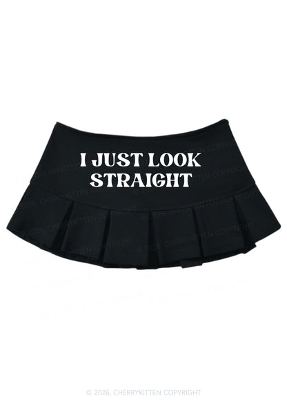 I Just Look Straight Pride Y2K Mini Pleated Skirts Cherrykitten