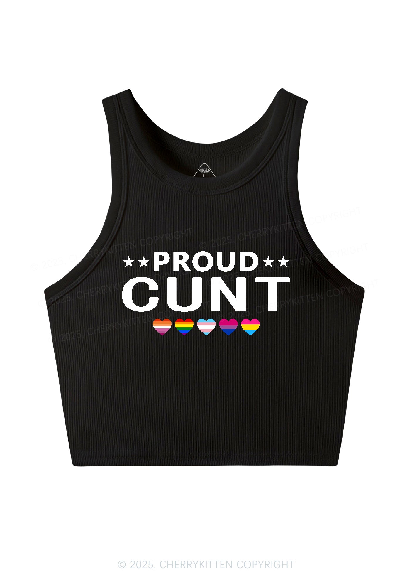 Proud Cxxt Pride Y2K Crop Tank Top Cherrykitten