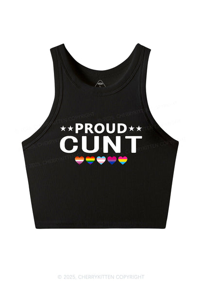 Proud Cxxt Pride Y2K Crop Tank Top Cherrykitten