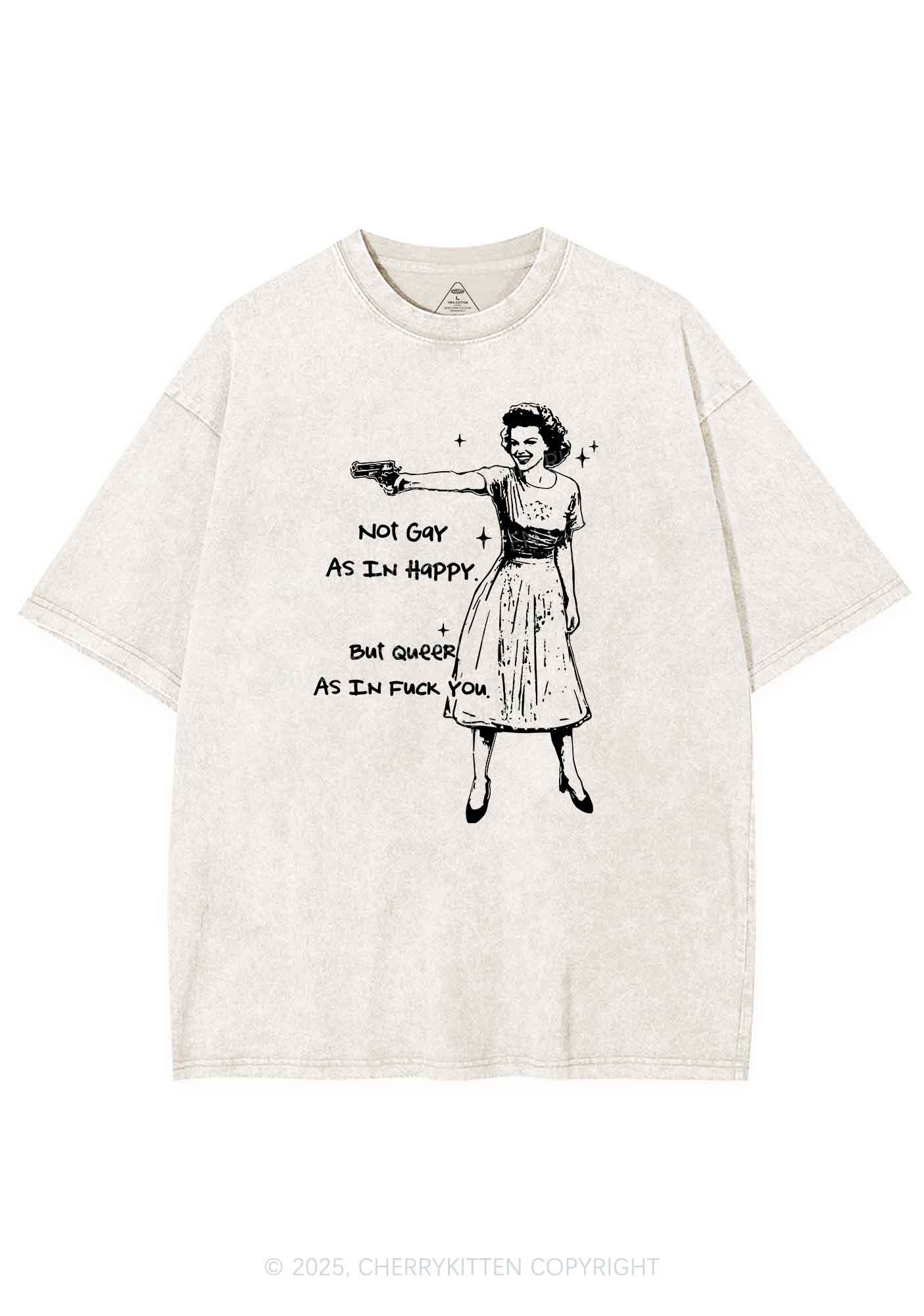 But Queer As In Pride Y2K Shirts Washed Tee Cherrykitten
