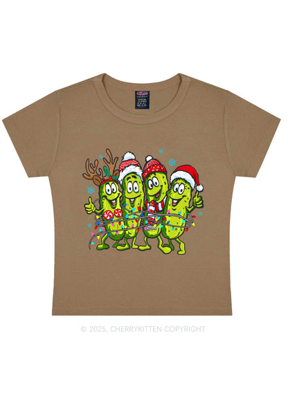 Christmas Cheerful Pickles Y2K Baby Tee Cherrykitten