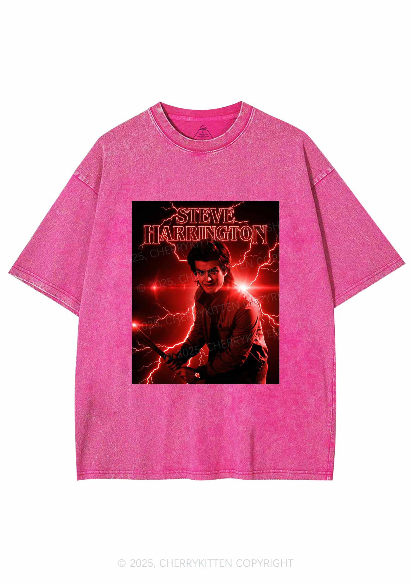 SH Red Lightning Y2K Shirts Washed Tee Cherrykitten