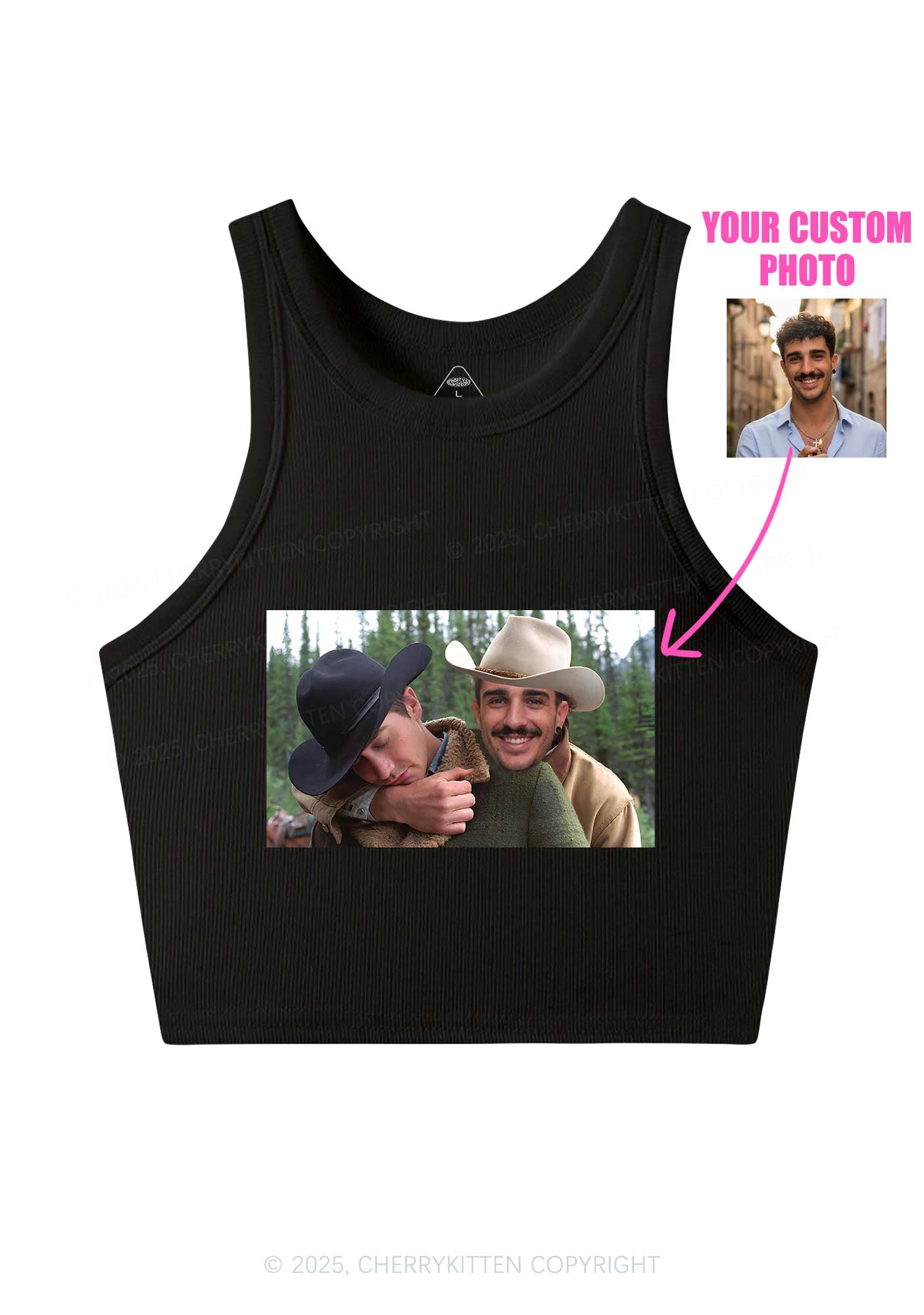 Custom Gay Cowboy Pride Y2K Crop Tank Top Cherrykitten