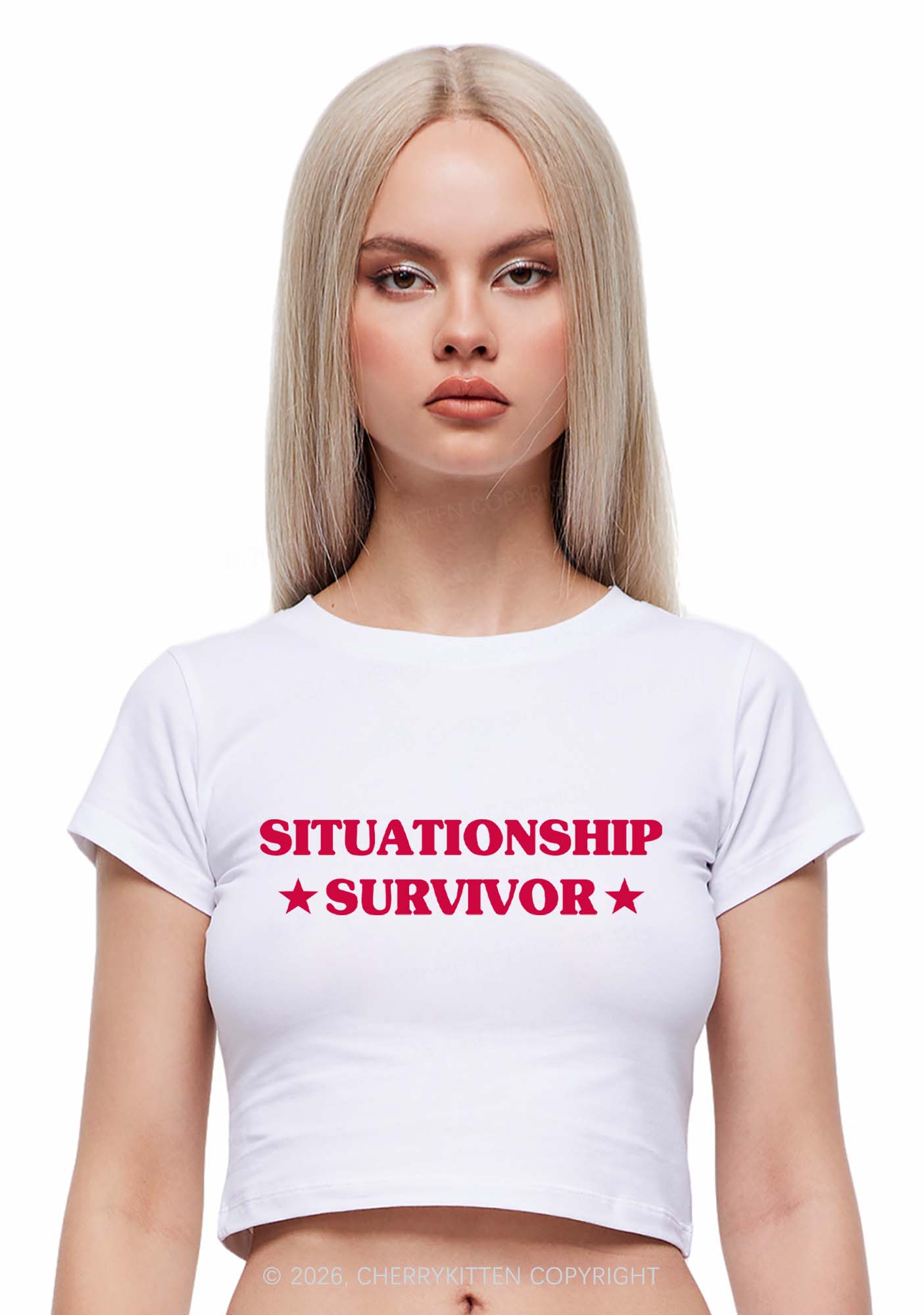 Situationship Survivor Y2K Baby Tee Cherrykitten
