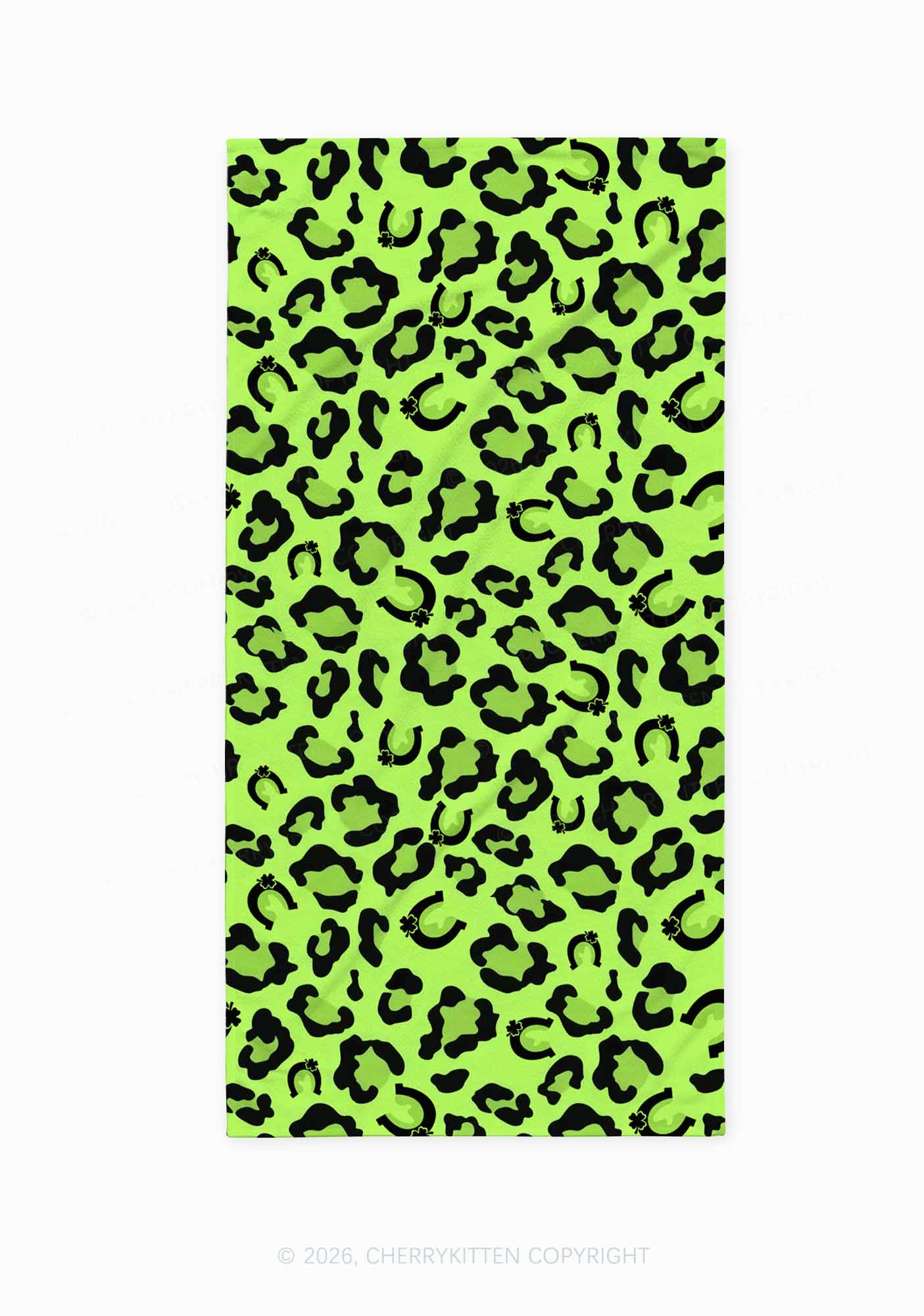 Green Leopard Y2K Beach Towel Cherrykitten