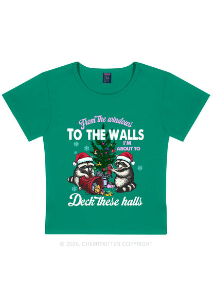 Christmas To The Walls Y2K Baby Tee Cherrykitten