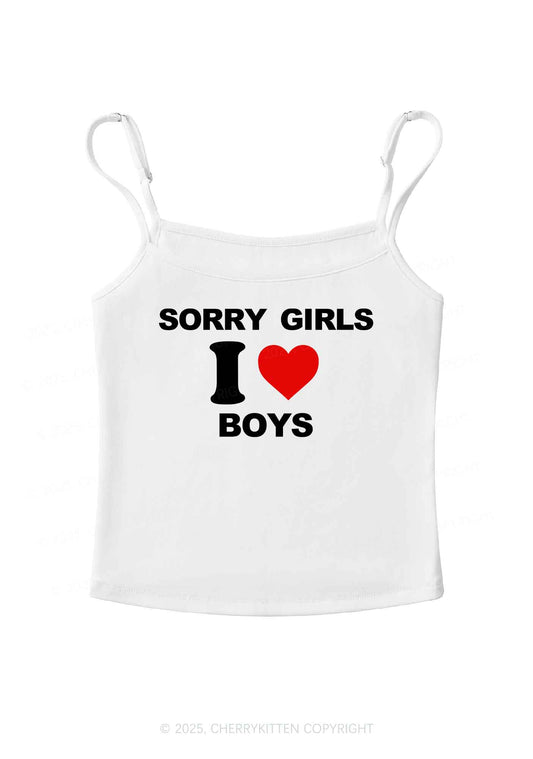 Sorry Girls I Love Boys Pride Y2K Spaghetti Strap Cami Cherrykitten