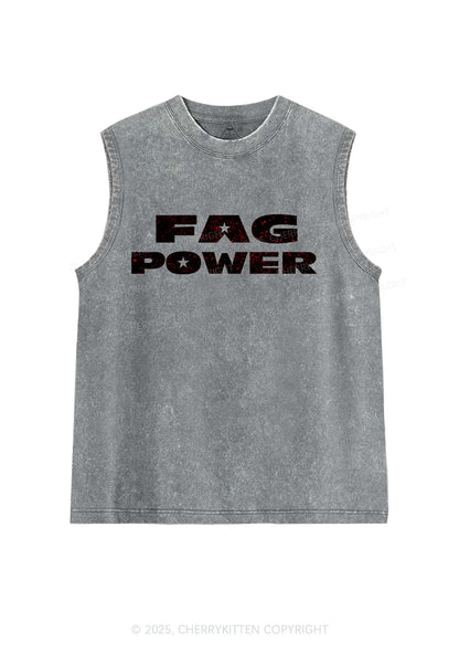 Fag Power Pride Y2K Washed Muscle Tank Cherrykitten