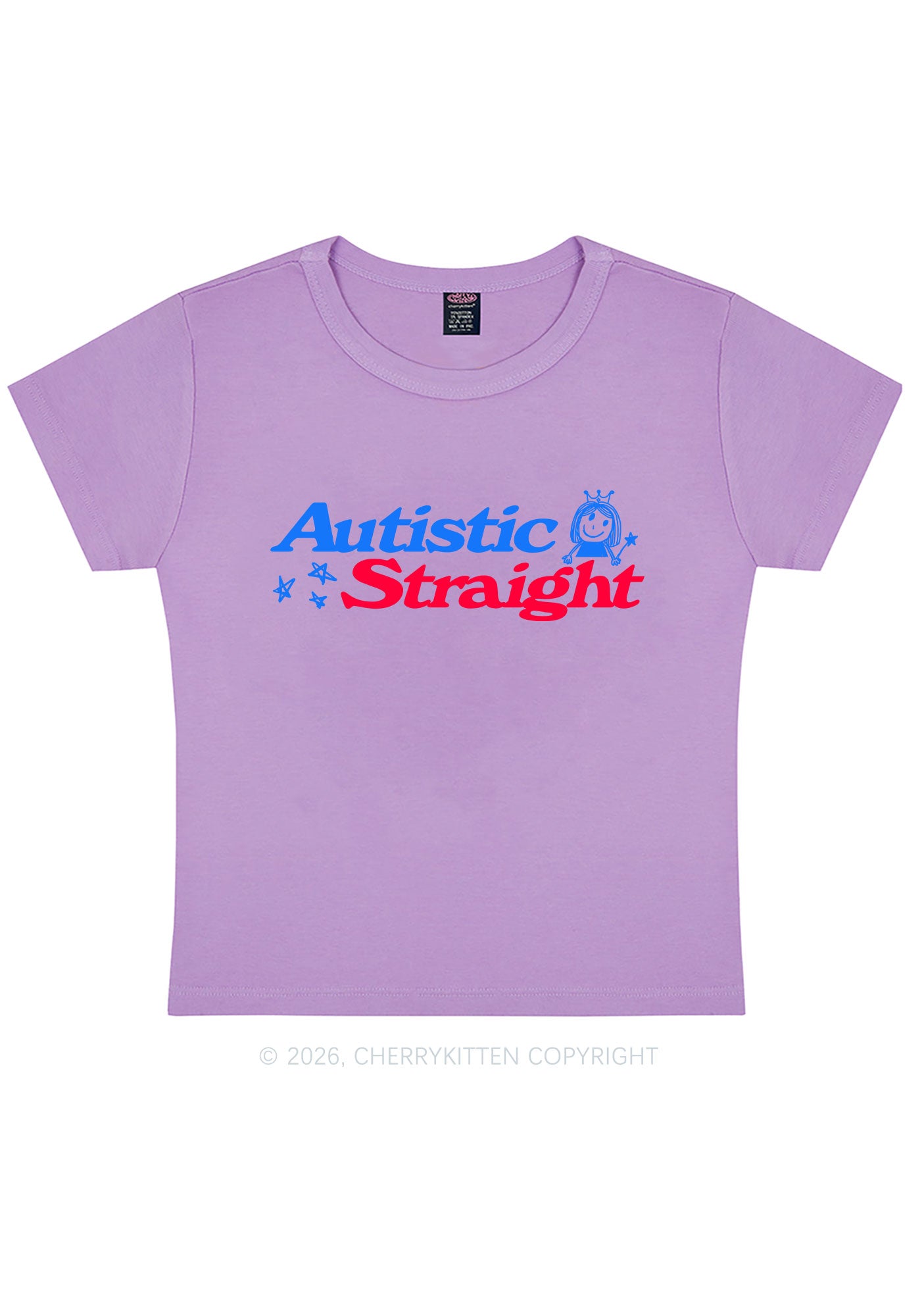 Autistic Straight Pride Y2K Baby Tee Cherrykitten