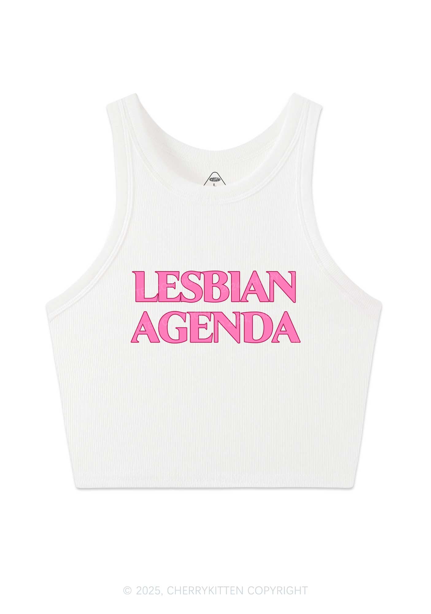 Lesbian Agenda Y2K Crop Tank Top Cherrykitten