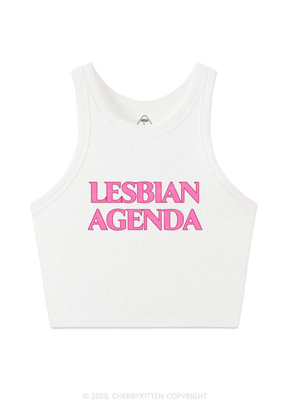 Lesbian Agenda Y2K Crop Tank Top Cherrykitten