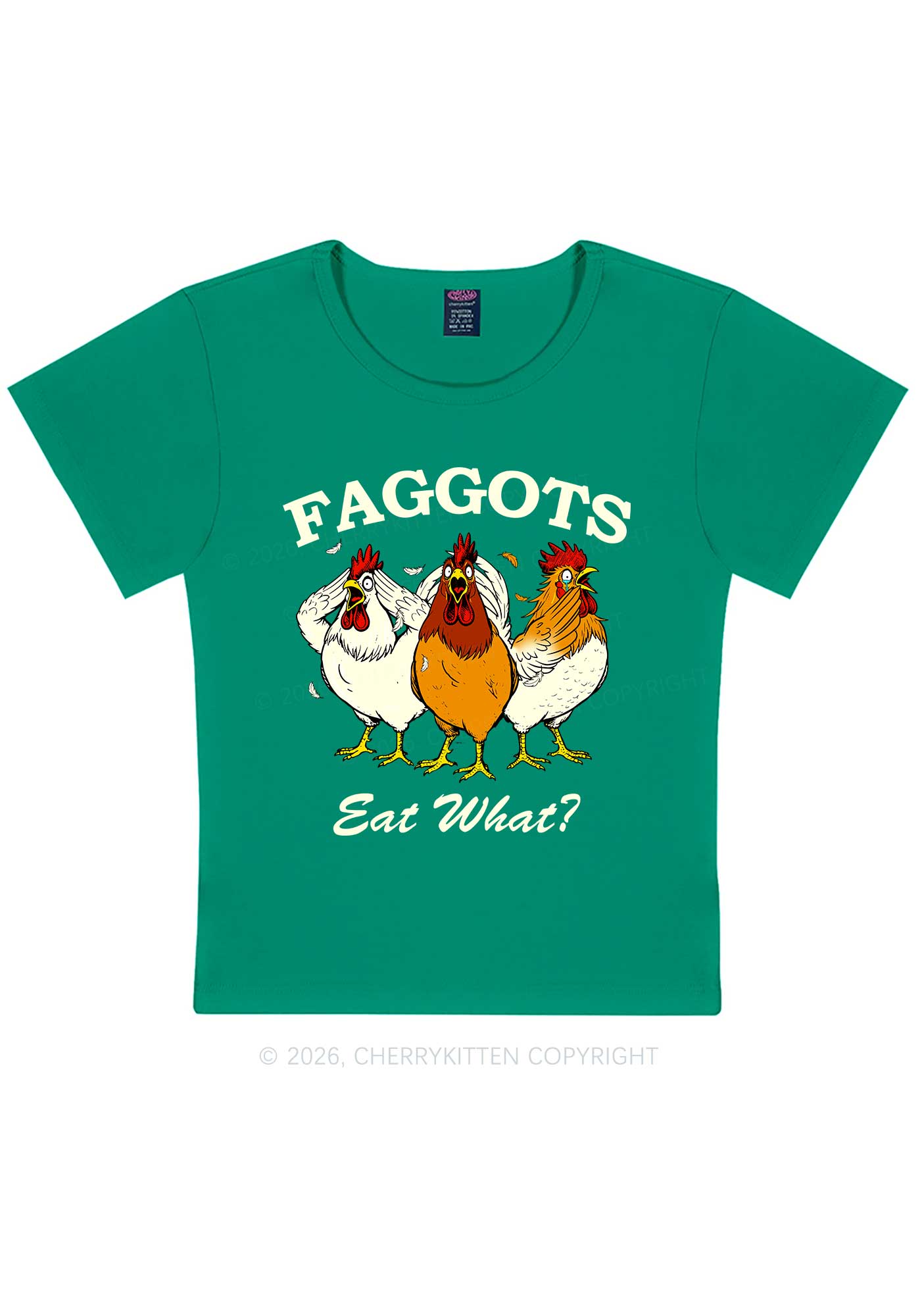 Faggots Eat What Pride Y2K Baby Tee Cherrykitten
