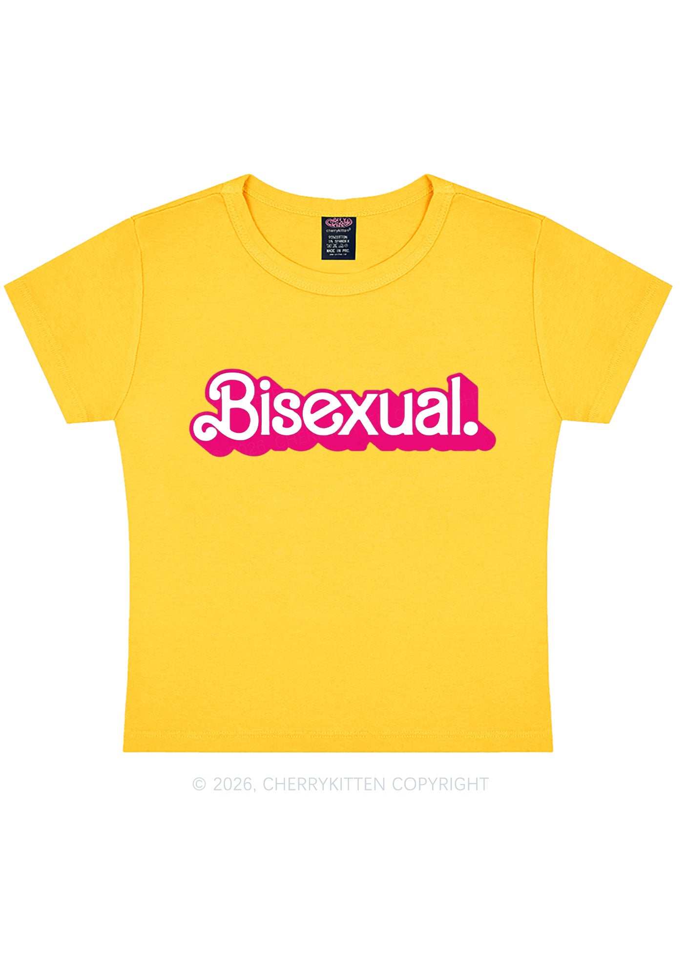 Pink Bisexual Pride Y2K Baby Tee Cherrykitten