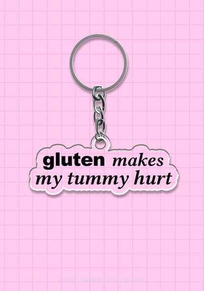 Gluten Makes Tummy Hurt 1Pc Y2K Keychain Cherrykitten