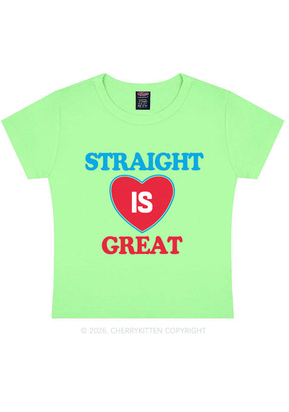 Straight Is Great Pride Y2K Baby Tee Cherrykitten