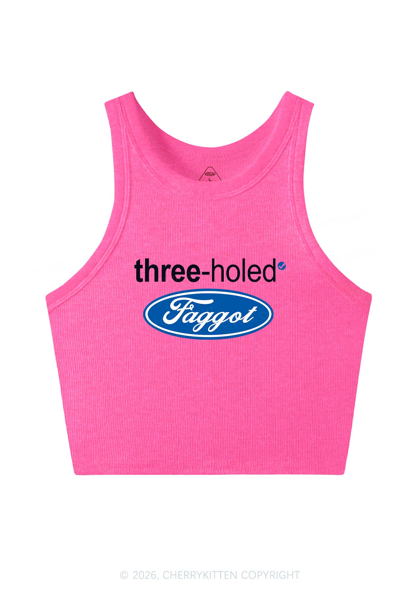 Three Holed Faggot Pride Y2K Crop Tank Top Cherrykitten